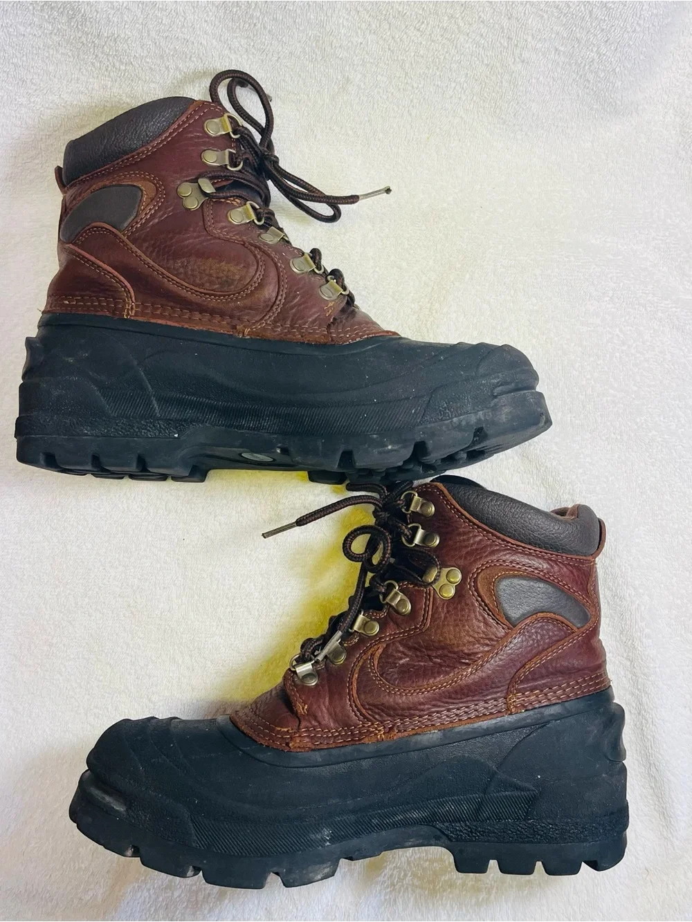Trader Bay Leather Lace-Up Ankle Snow Hiking Boots Brown/Black Men’s Size 11